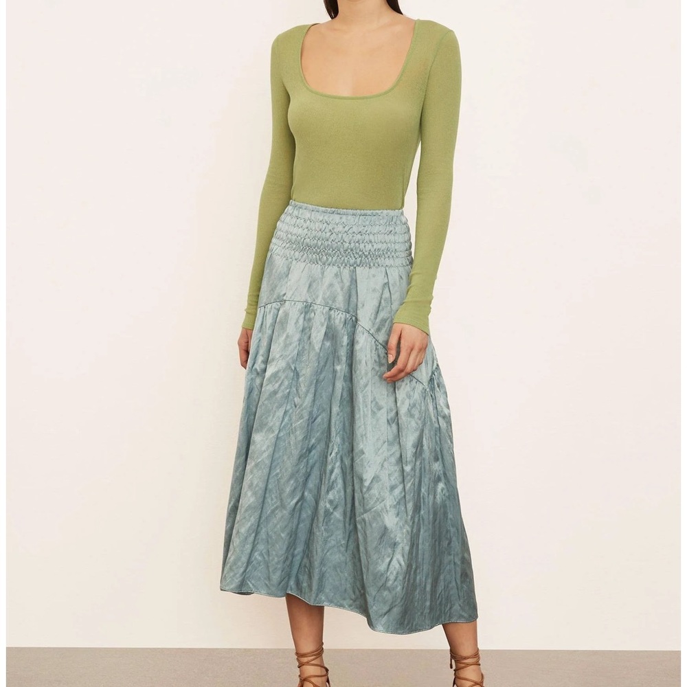 Vince Metallic Cotton Blend Skirt